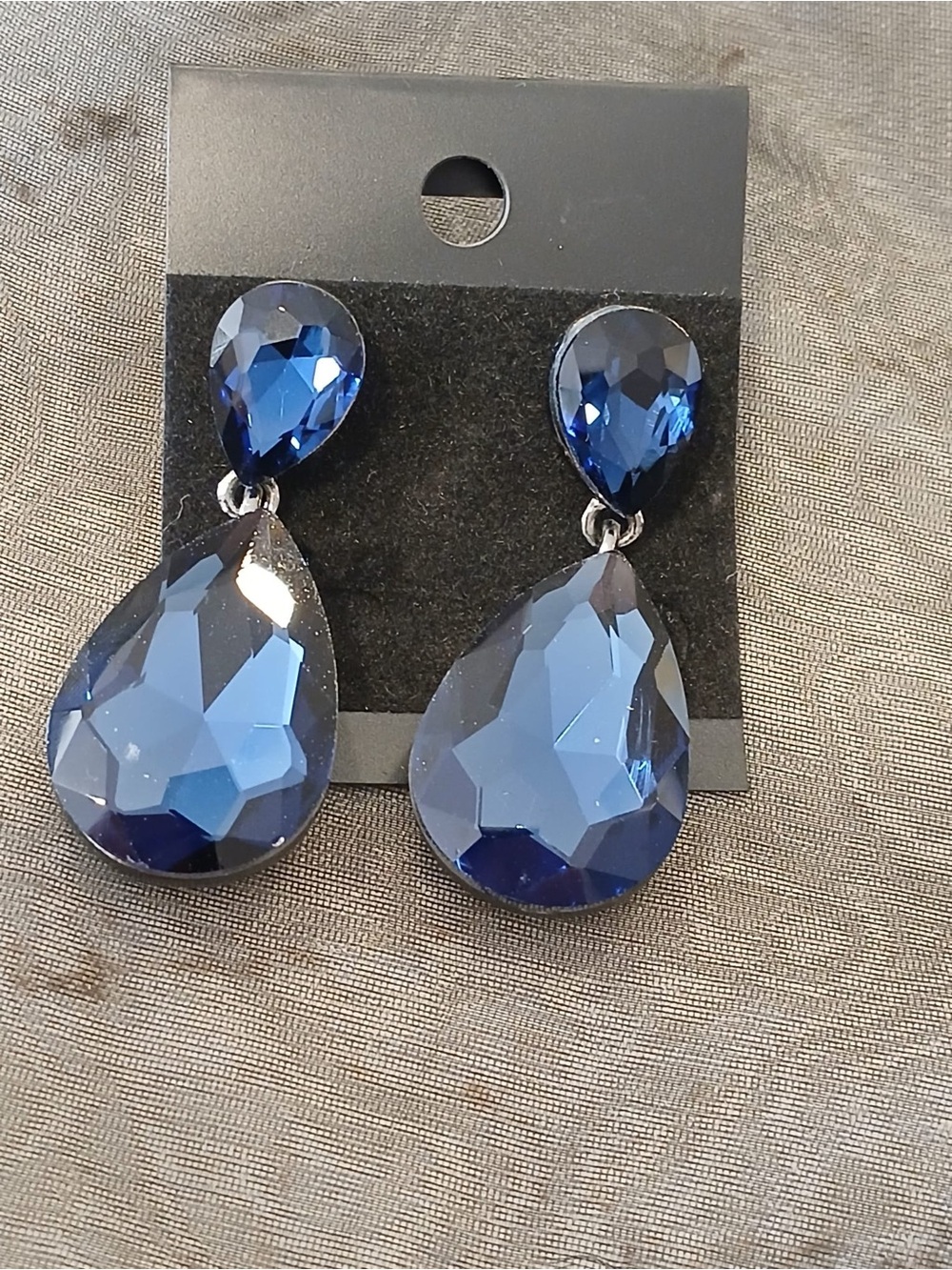 Blue Teardrop Crystal Drop Earrings - Women Jewelry